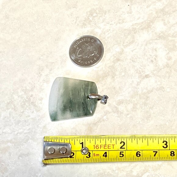 Natural Green Hair Stone Pendant, Large Genuine Gemstone Pendant - Picture 10 of 11